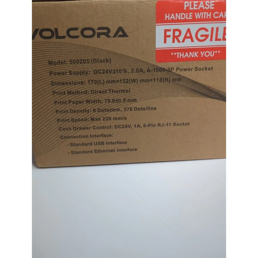 Volcora Thermal Receipt Printer USB 80mm Model 500205